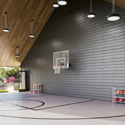 The essence of exceptional living basketball court with ample lighting